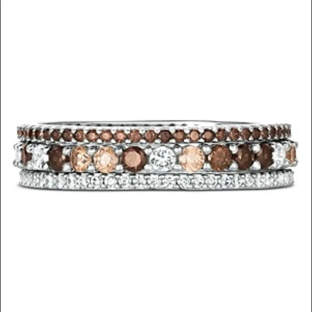 Crislu Embellished Stackable Rings NEW - Picture 1 of 3
